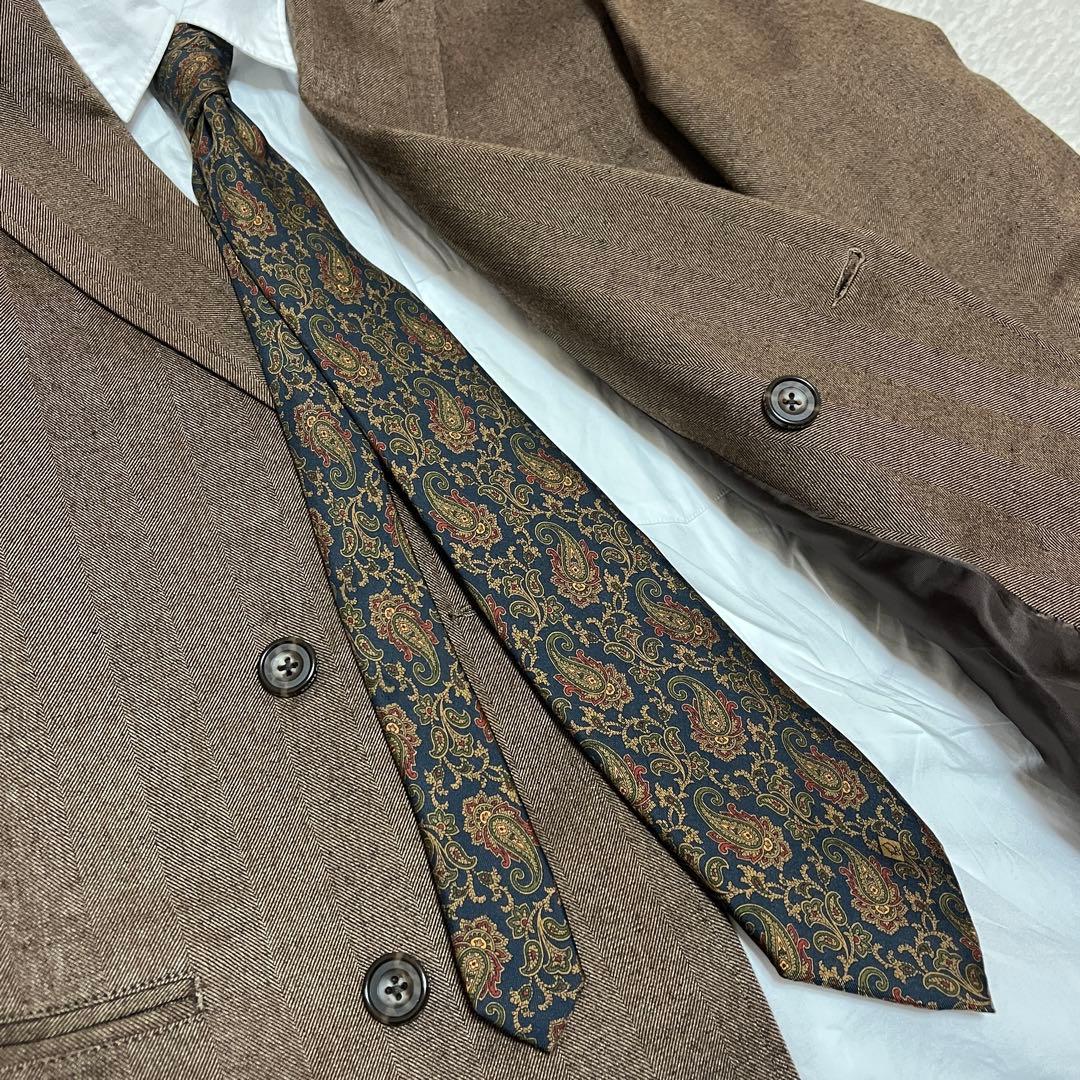 イタリア製Christian Dior Monsieur ペイズリー柄ネクタイ