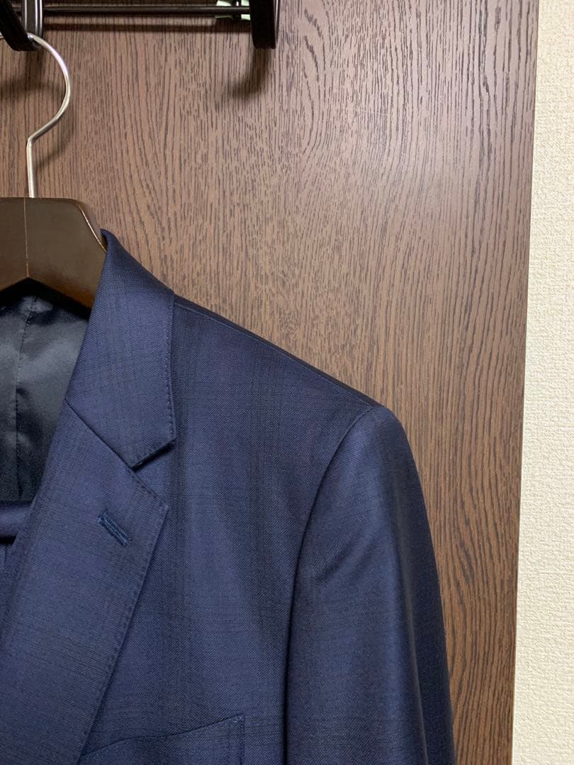 専用AB5新品！イタリアREDAウール100%3ピーススーツ！ネイビーブルー！