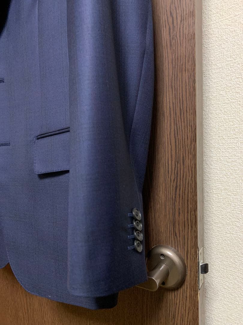 専用AB5新品！イタリアREDAウール100%3ピーススーツ！ネイビーブルー！