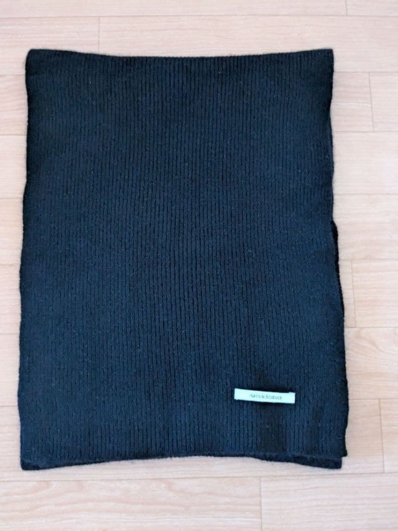 ARTS&SCIENCEアーツアンドサイエンス　リブニットカシミヤマフラー　黒