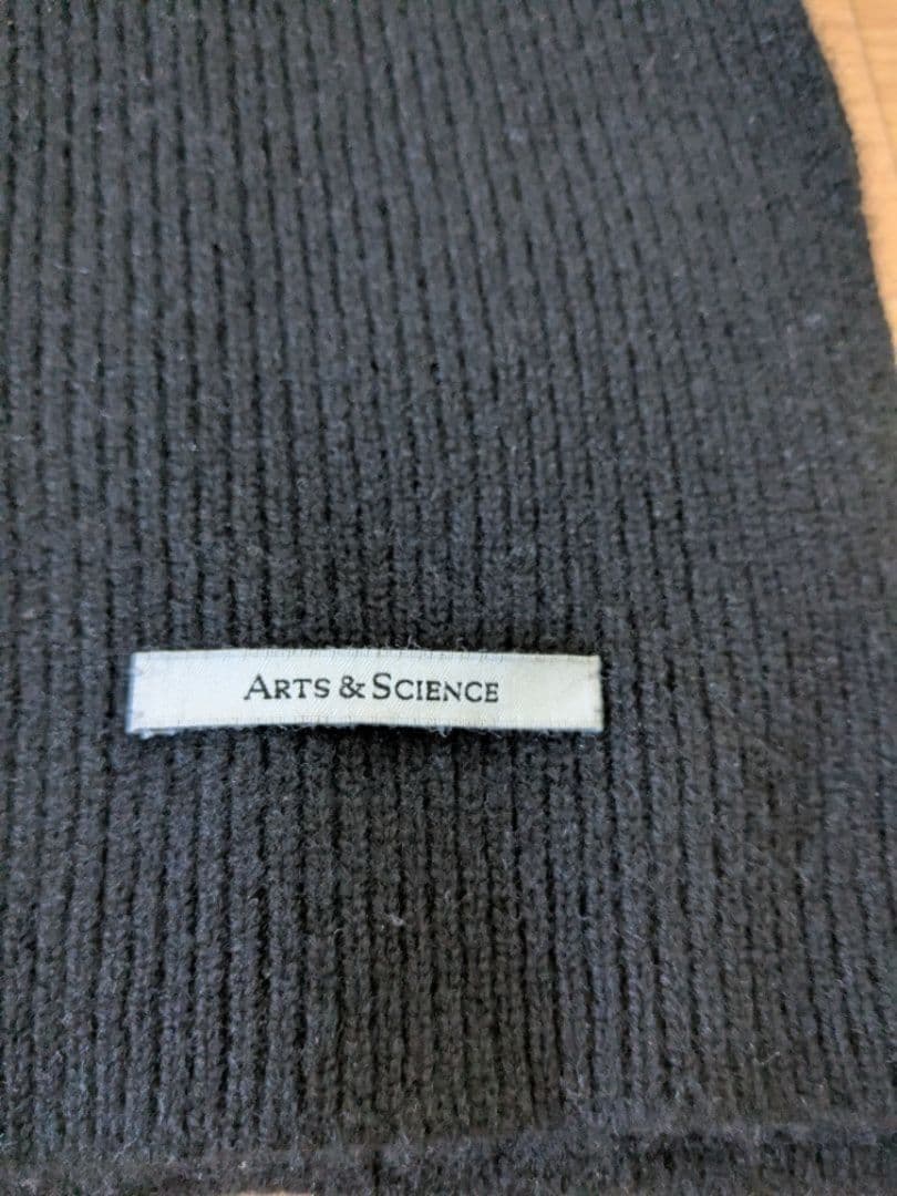 ARTS&SCIENCEアーツアンドサイエンス　リブニットカシミヤマフラー　黒