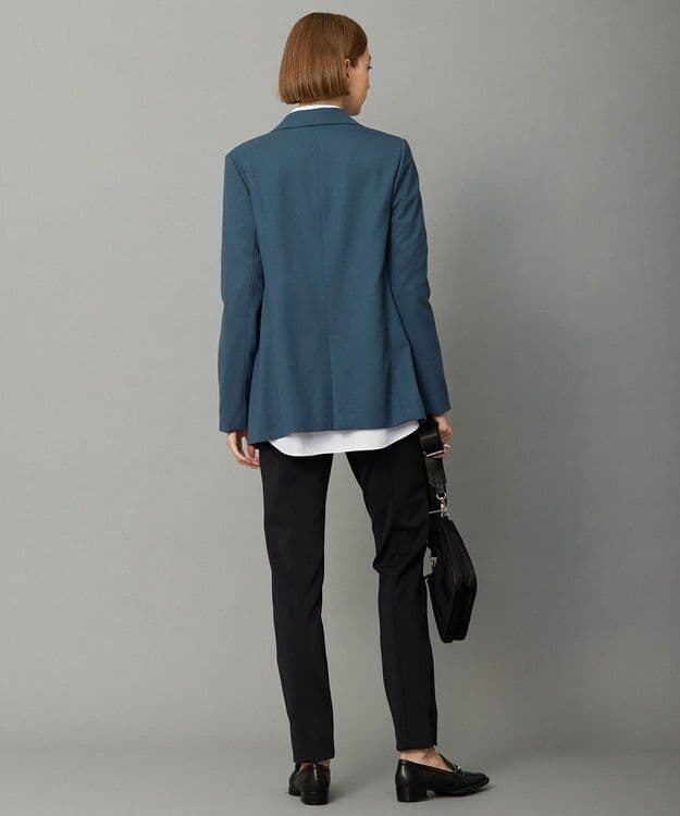 ICB L【洗える】ウール2WAYストレッチ ダブルブレストジャケット ブルー系