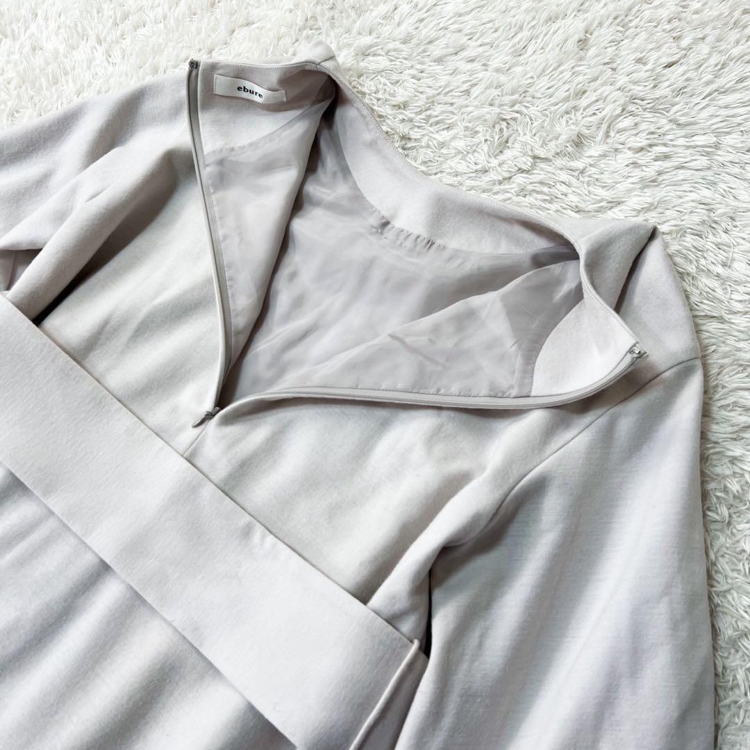 美品✨エブール マキシ丈ワンピース ベルト バルーンスリーブ 近年モデル ウール