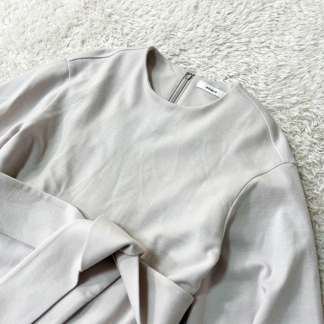 美品✨エブール マキシ丈ワンピース ベルト バルーンスリーブ 近年モデル ウール