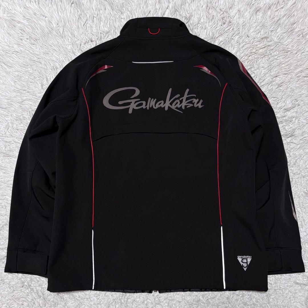 gamakatsu フィッシング用 ソフトシェルスーツ 上下 ブラック M