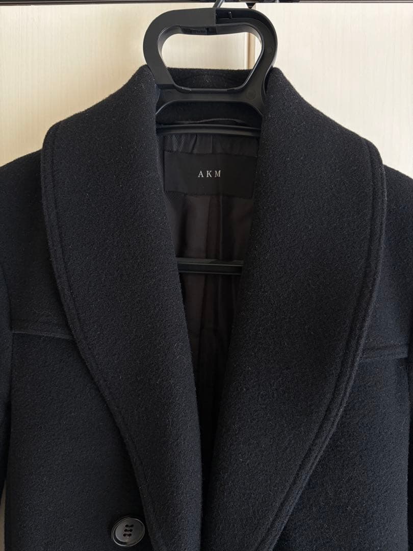 【美品】AKM ウールコート　ピーコート ブラック　S