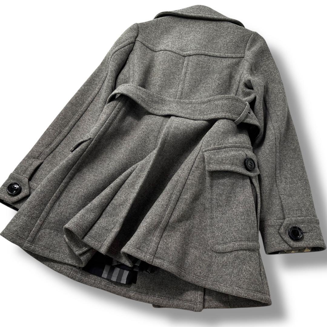 【極美品】バーバリー　トレンチコート　ノバチェック　アンゴラ　ダブル　ロゴ金具