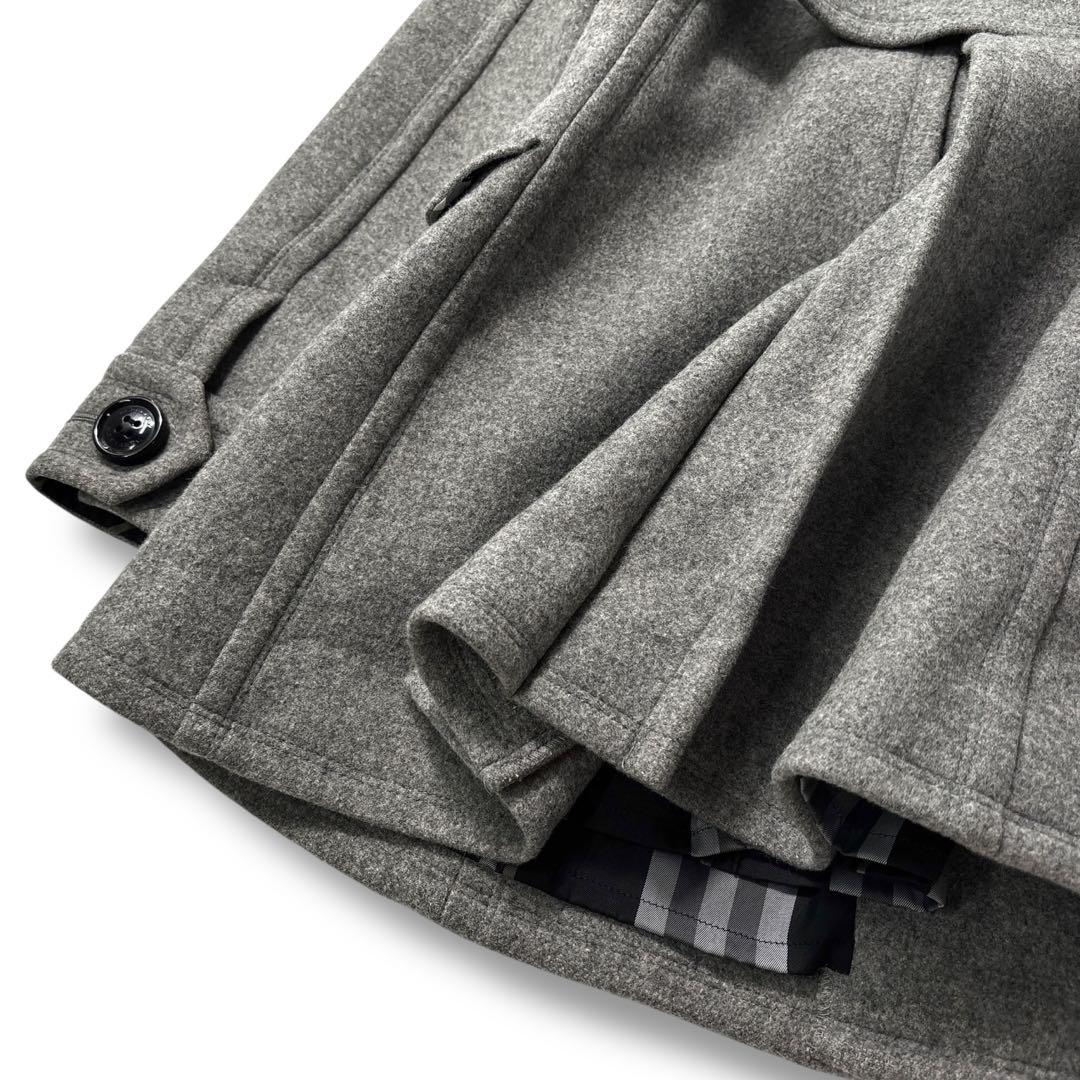 【極美品】バーバリー　トレンチコート　ノバチェック　アンゴラ　ダブル　ロゴ金具