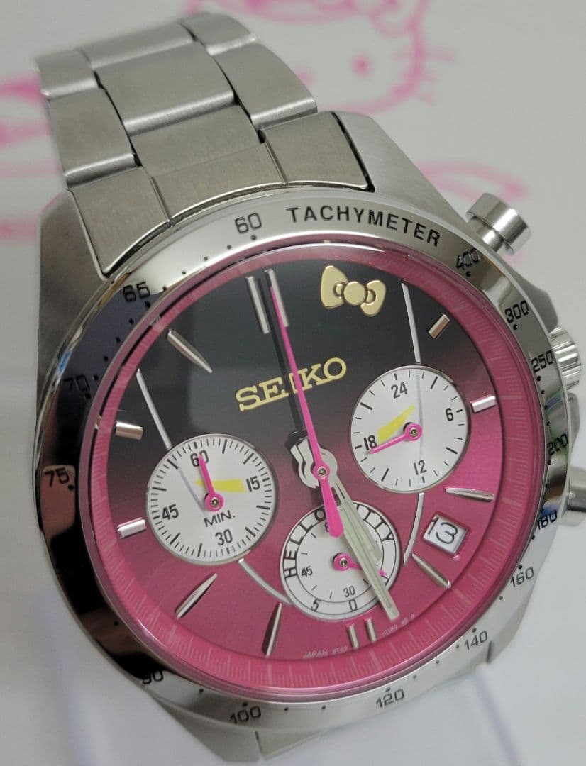 【Selena ReLuxe】稼働品 SEIKO キティ新幹線 腕時計