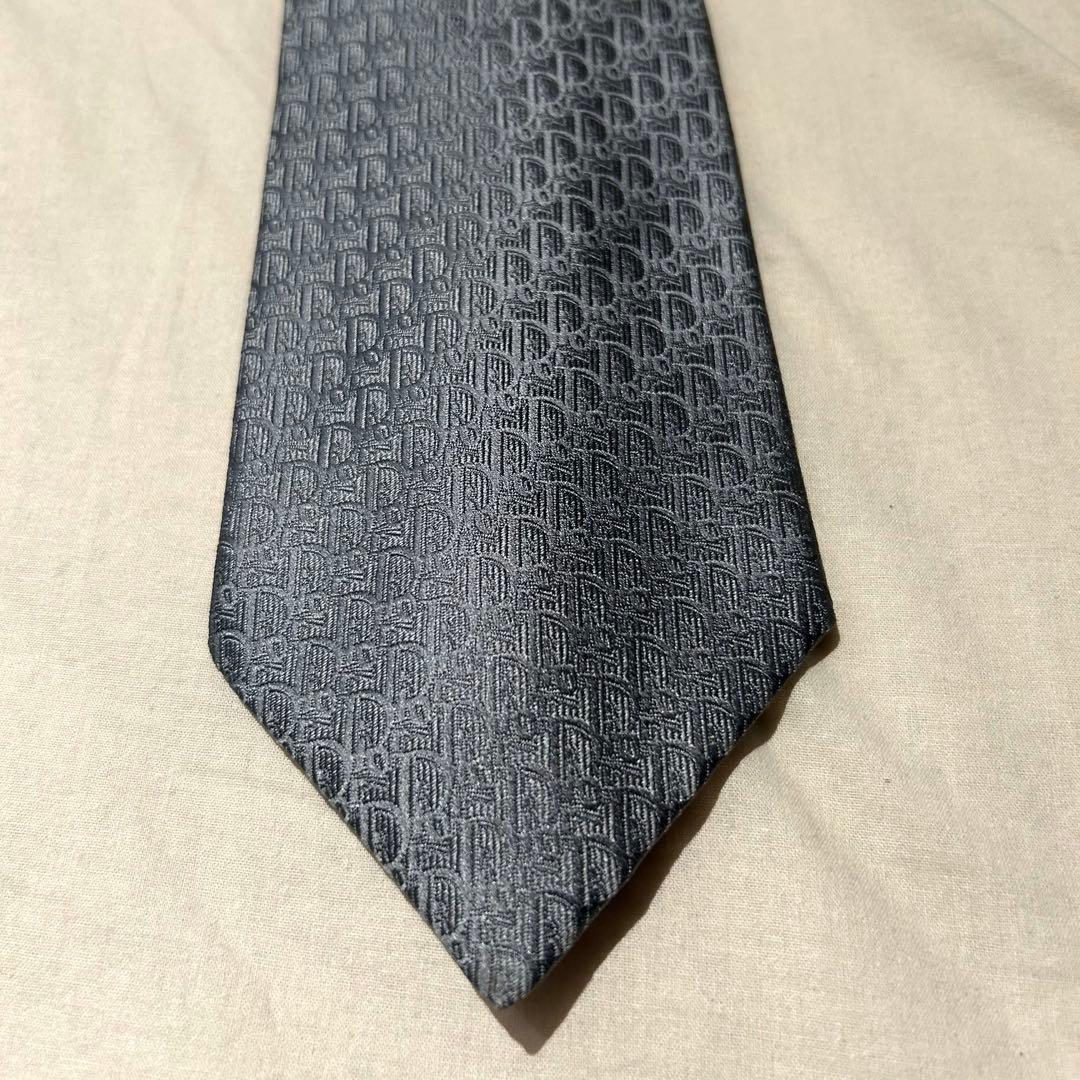 【美品】Christian Dior ディオール　ネクタイ　トロッター柄　グレー
