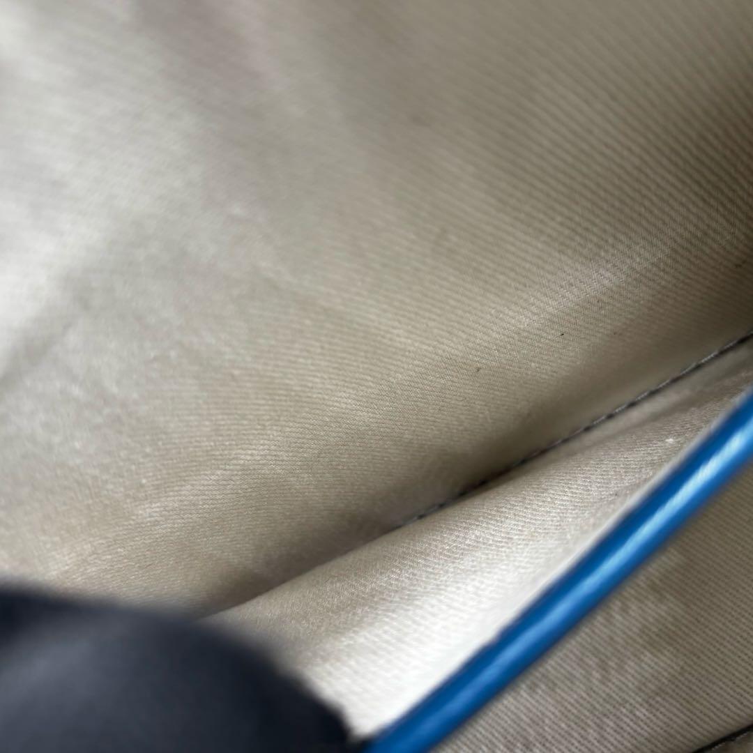 【美品】ポロラルフローレン　ショルダーバッグ　レザー　ブルー　斜め掛け　金具