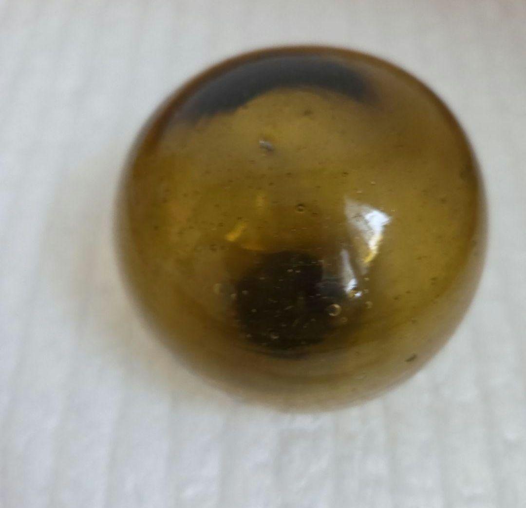 ガラス浮き玉 ガラス玉 茶２ 青ボタン２