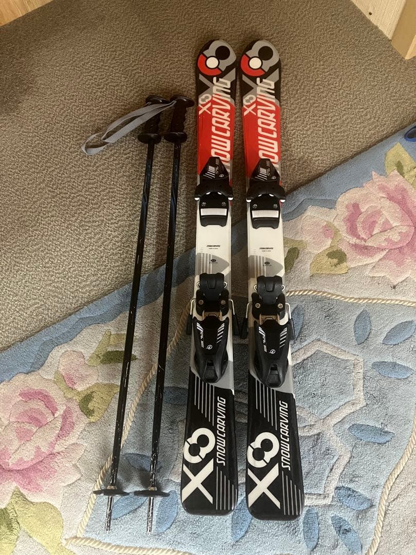 子供・ジュニア　カービングスキー100センチ　ストック・22センチブーツセット