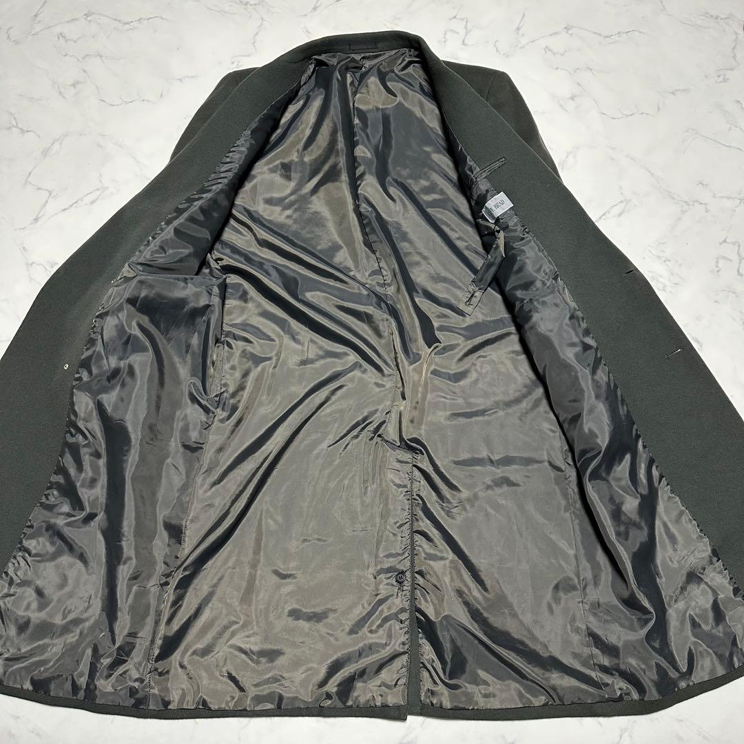 極美品　希少　LIFE BRAD カシミヤ混ダブルチェスターコート　グリーン系