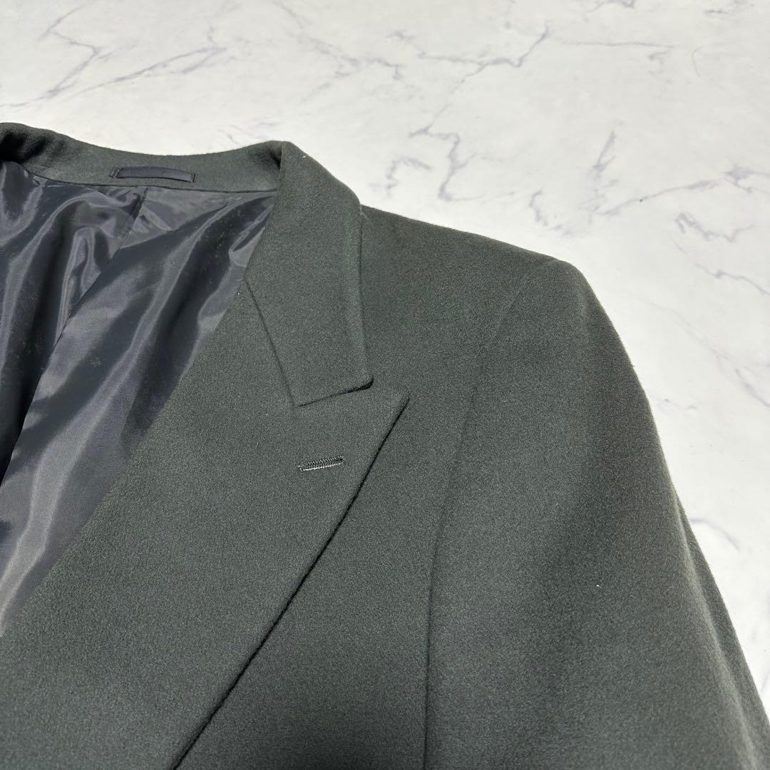 極美品　希少　LIFE BRAD カシミヤ混ダブルチェスターコート　グリーン系