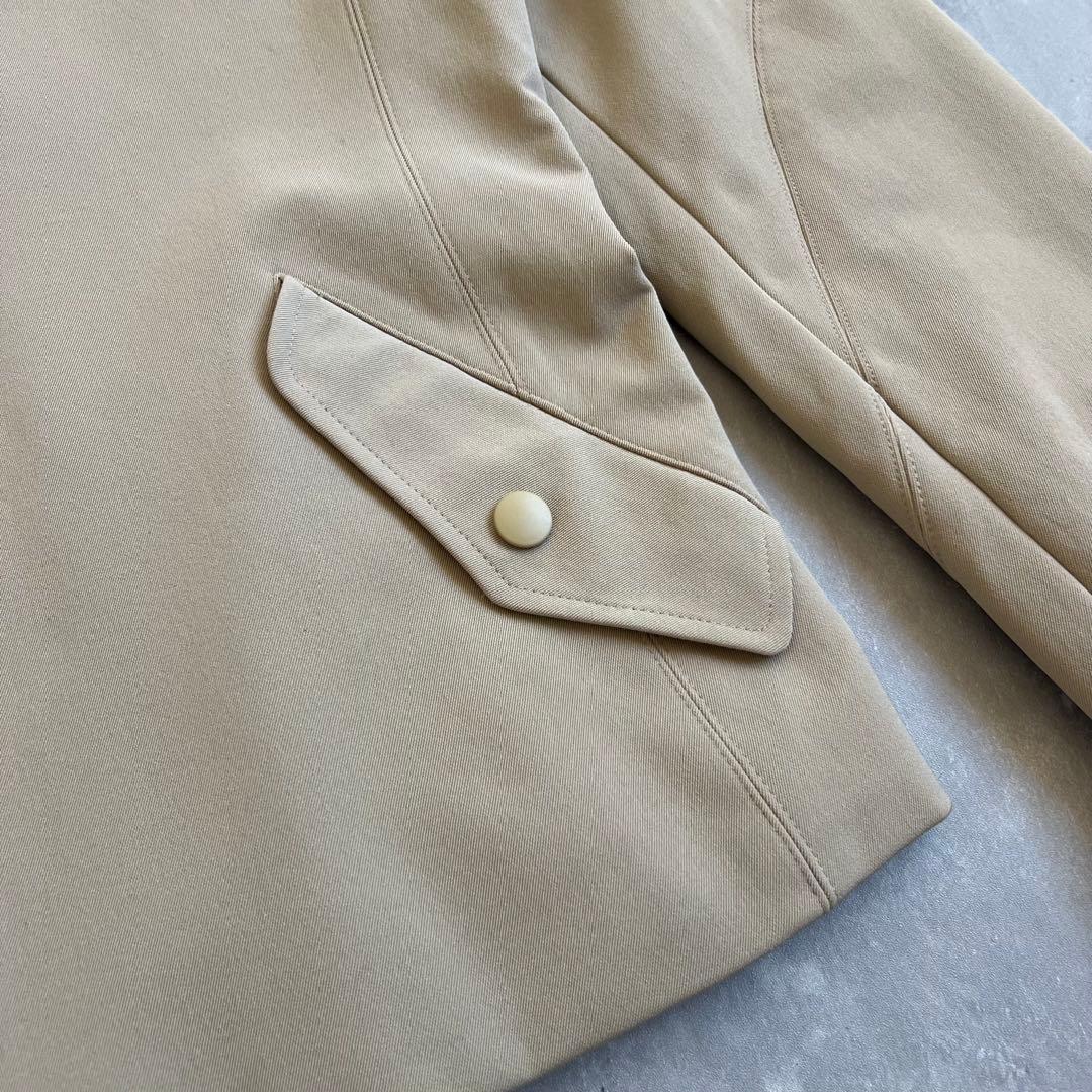 イッセイミヤケ　レーヨン混　スタンドカラージャケット　ベージュ　日本製　2サイズ