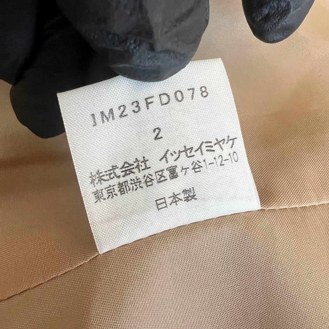 イッセイミヤケ　レーヨン混　スタンドカラージャケット　ベージュ　日本製　2サイズ