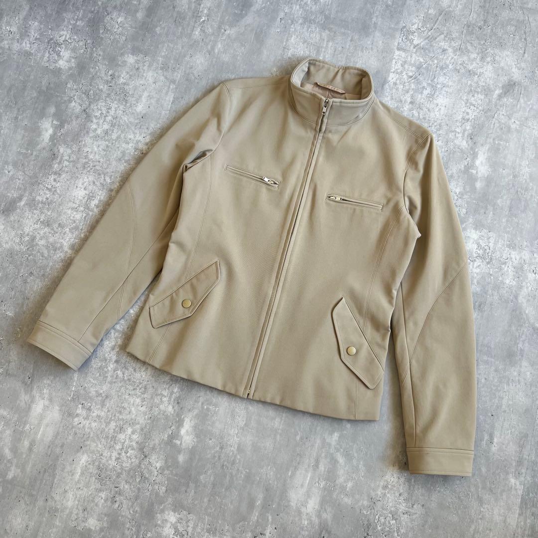 イッセイミヤケ　レーヨン混　スタンドカラージャケット　ベージュ　日本製　2サイズ