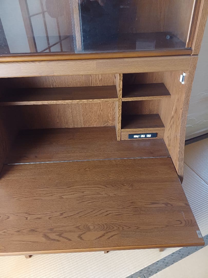 ライティングデスク 木目 ウォールナット調