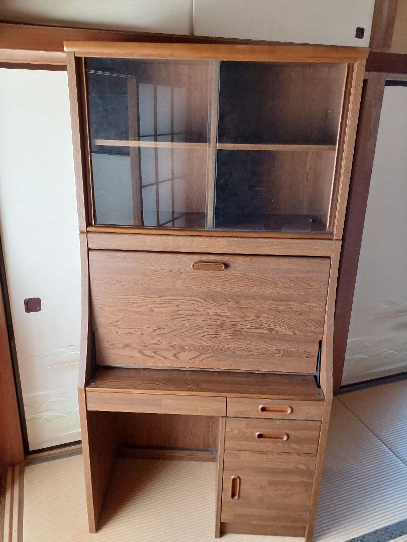 ライティングデスク 木目 ウォールナット調