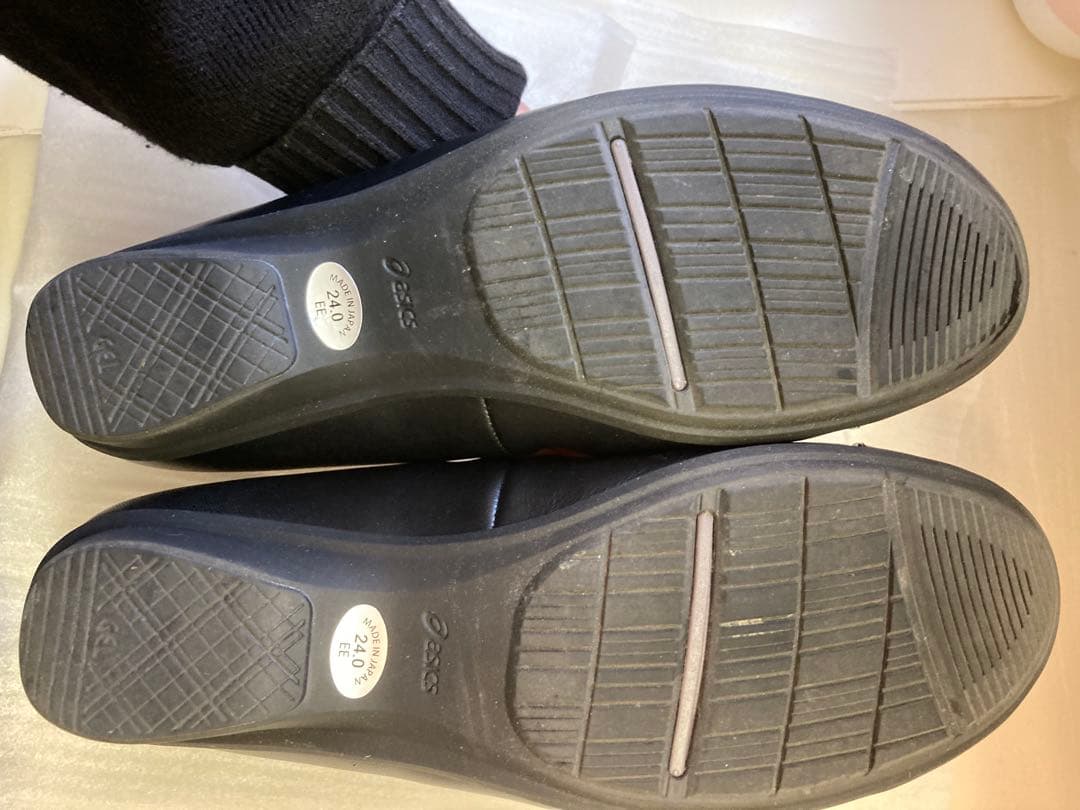 アシックス　ペダラブラック リボン付きバレーシューズ24cm