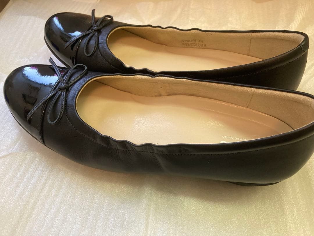 アシックス　ペダラブラック リボン付きバレーシューズ24cm