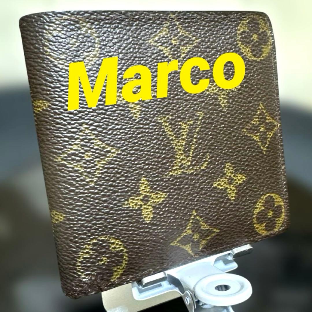 ⑨☆良品☆モノグラム♪マルコ☆2つ折り財布★ポケット有