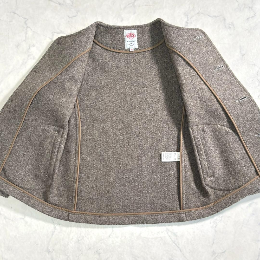 ダントン ウールモッサノーカラーコート グレージュ サイズ36 tb0