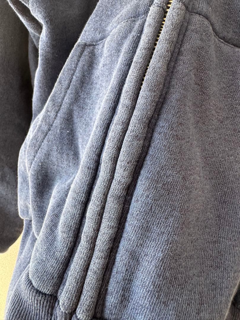 70s Healthknit アルミジップ ダブルフェイス パーカー ナス紺