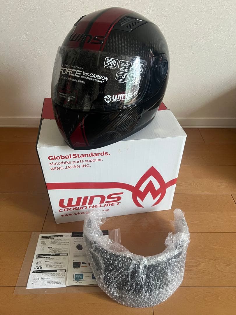 美品WINS FORCE Ver.CARBON ブラック&レッド　カーボン　XL