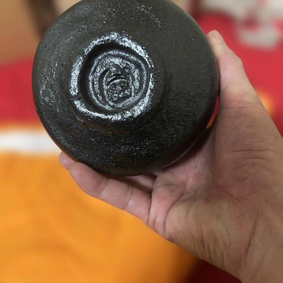 茶道具　黒茶碗　銘　禿　長次郎写　佐々木昭楽　作　供箱　共布　未使用品