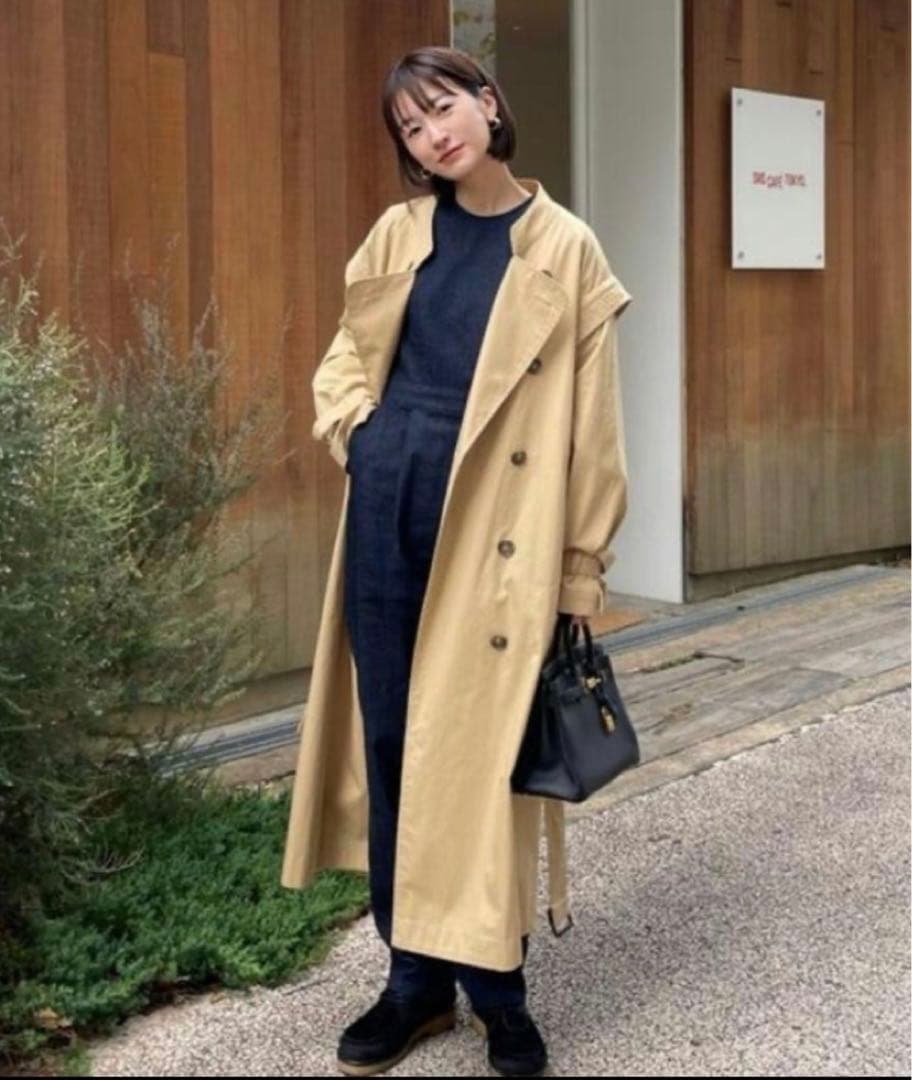 ジャケット・アウター CLANE 2WAY SQUARE SLEEVE TRENCH COAT