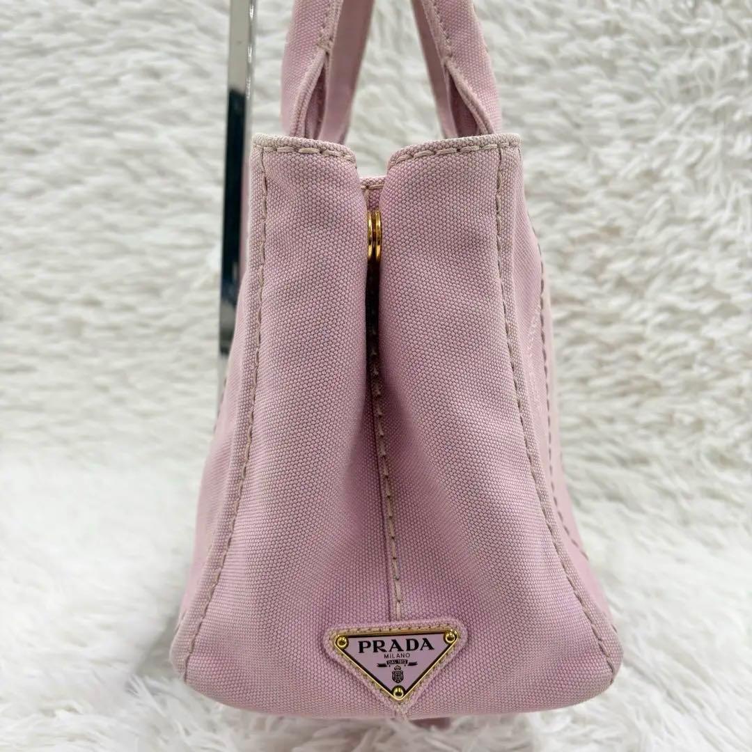 PRADA プラダ カナパ Sサイズ 2way トートバッグ ピンク キャンバス