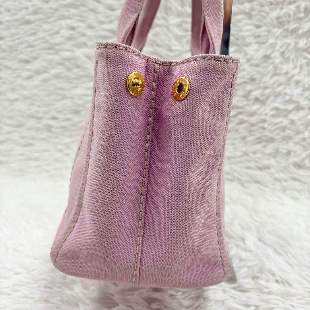 PRADA プラダ カナパ Sサイズ 2way トートバッグ ピンク キャンバス
