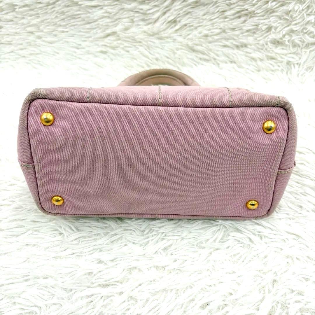 PRADA プラダ カナパ Sサイズ 2way トートバッグ ピンク キャンバス