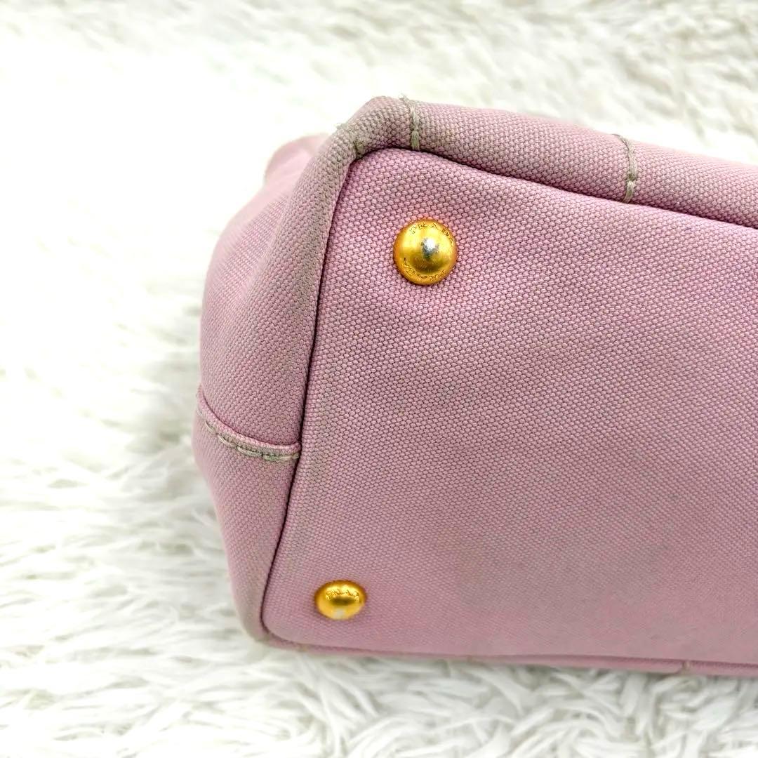 PRADA プラダ カナパ Sサイズ 2way トートバッグ ピンク キャンバス