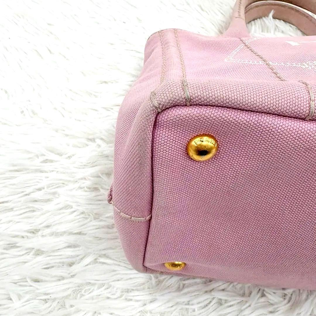 PRADA プラダ カナパ Sサイズ 2way トートバッグ ピンク キャンバス