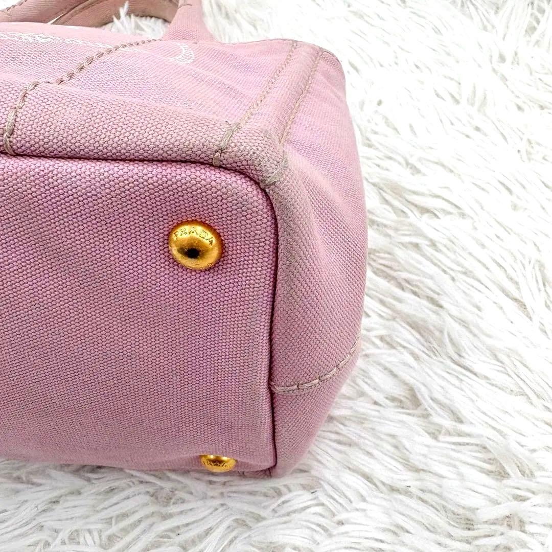 PRADA プラダ カナパ Sサイズ 2way トートバッグ ピンク キャンバス
