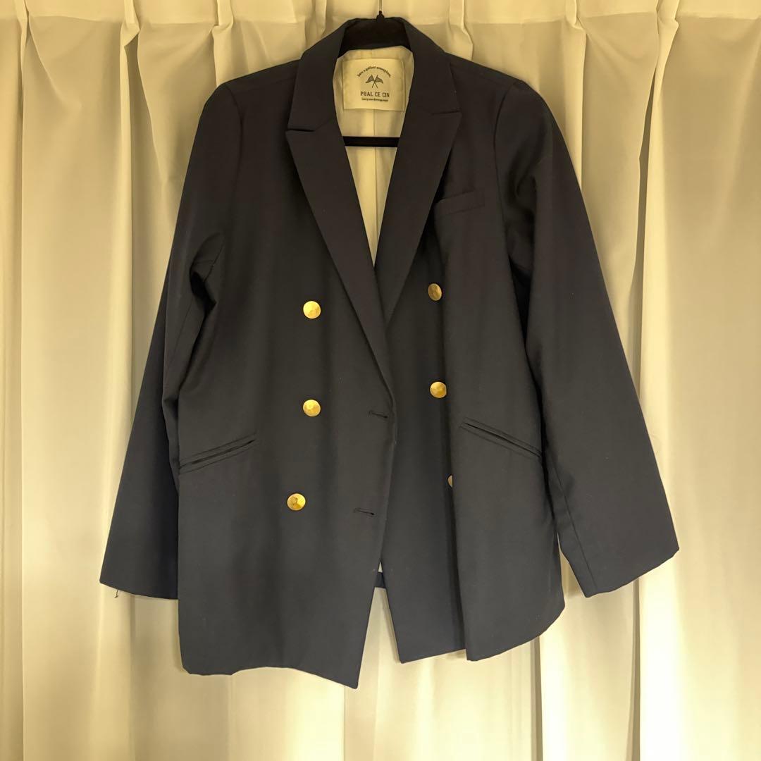 【完売品】PUAL CE CIN TRダブルジャケット ネイビー