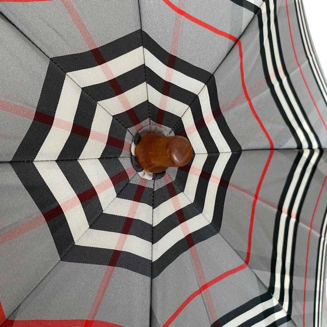 極美品　バーバリーズ　折りたたみ傘　ノバチェック　グレー