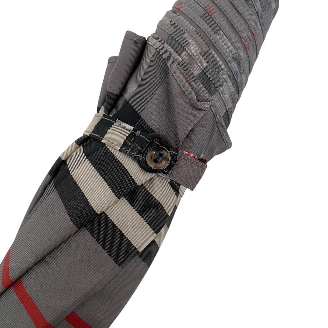 極美品　バーバリーズ　折りたたみ傘　ノバチェック　グレー