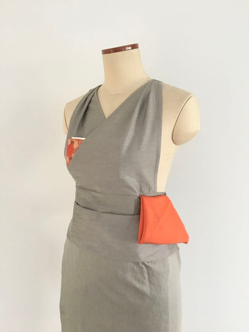 【専用】茶道稽古着　二部式　リネン混合　ライトグレー