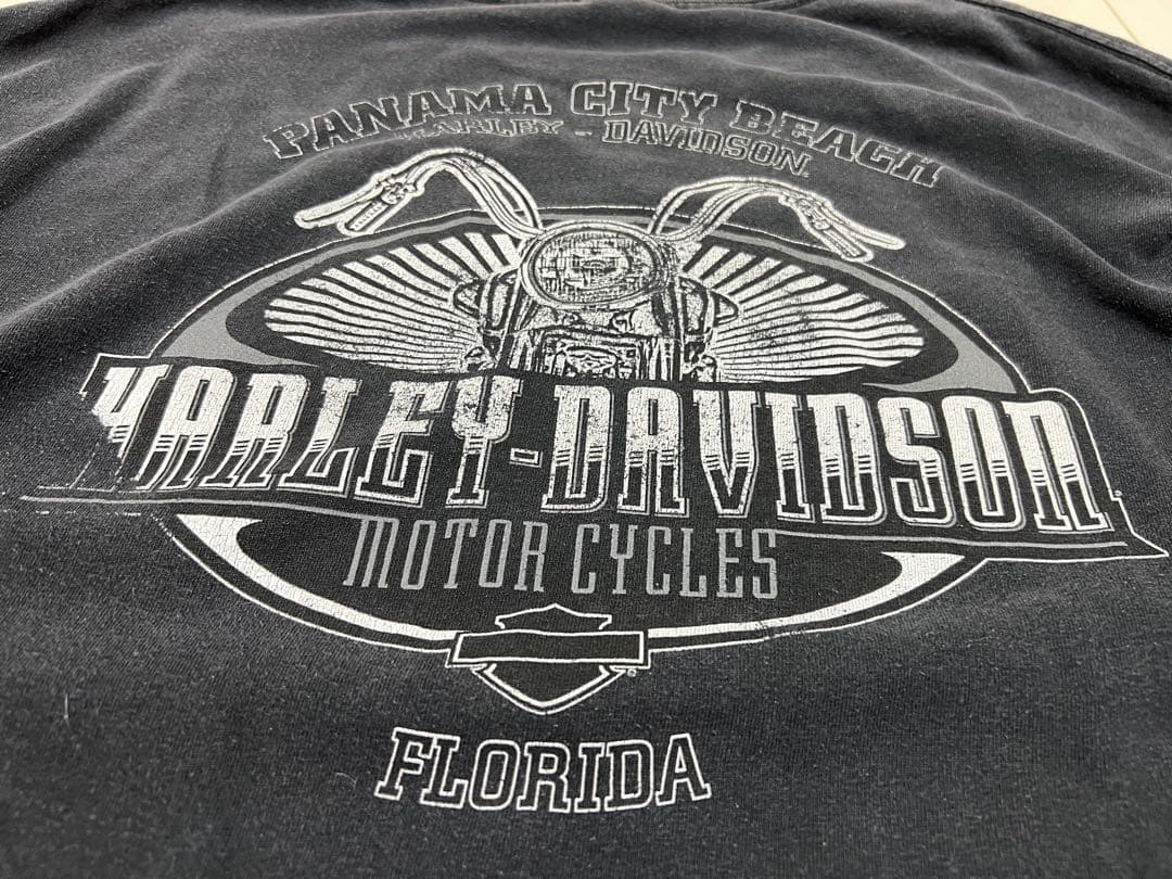 XL HARLEY DAVIDSON 長袖シャツ スカルプリント ヴィンテージ