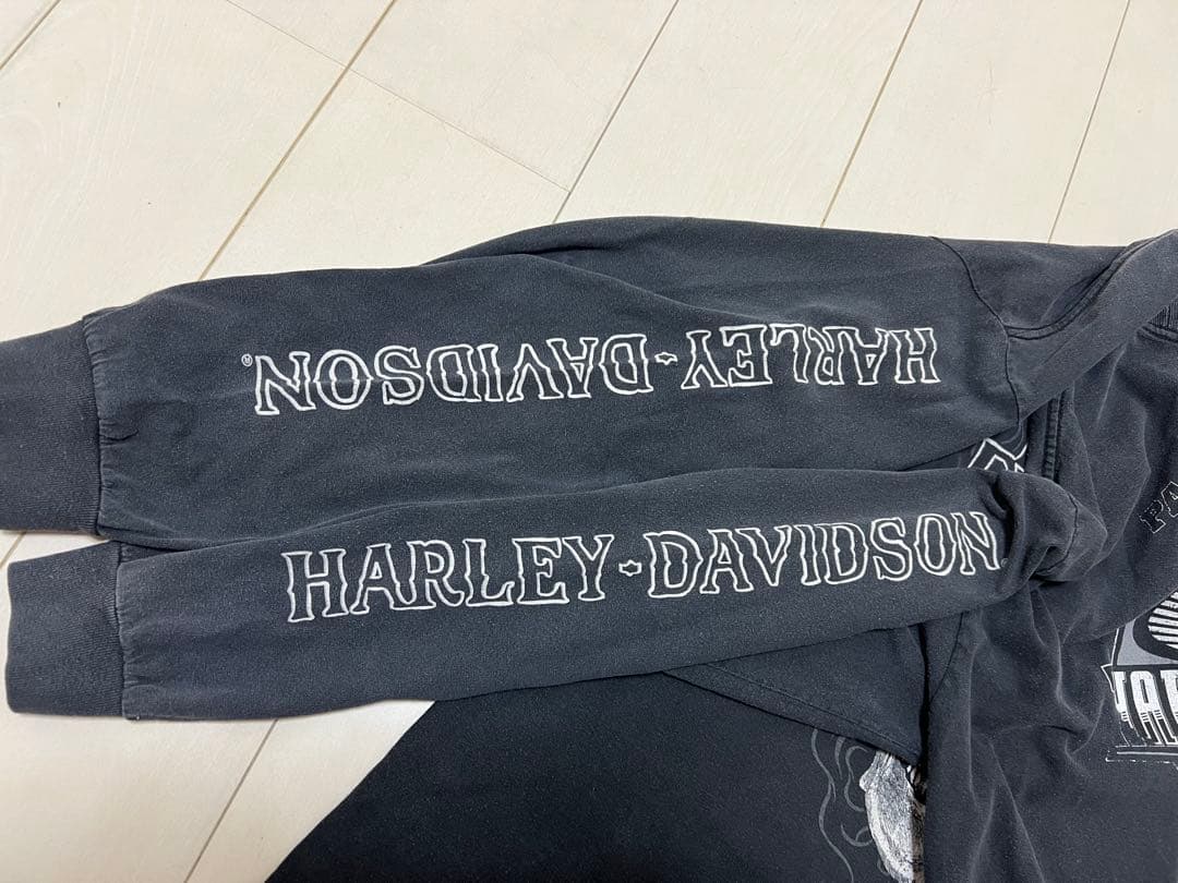XL HARLEY DAVIDSON 長袖シャツ スカルプリント ヴィンテージ