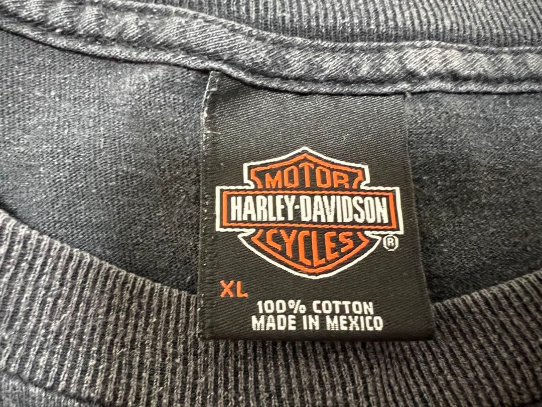 XL HARLEY DAVIDSON 長袖シャツ スカルプリント ヴィンテージ