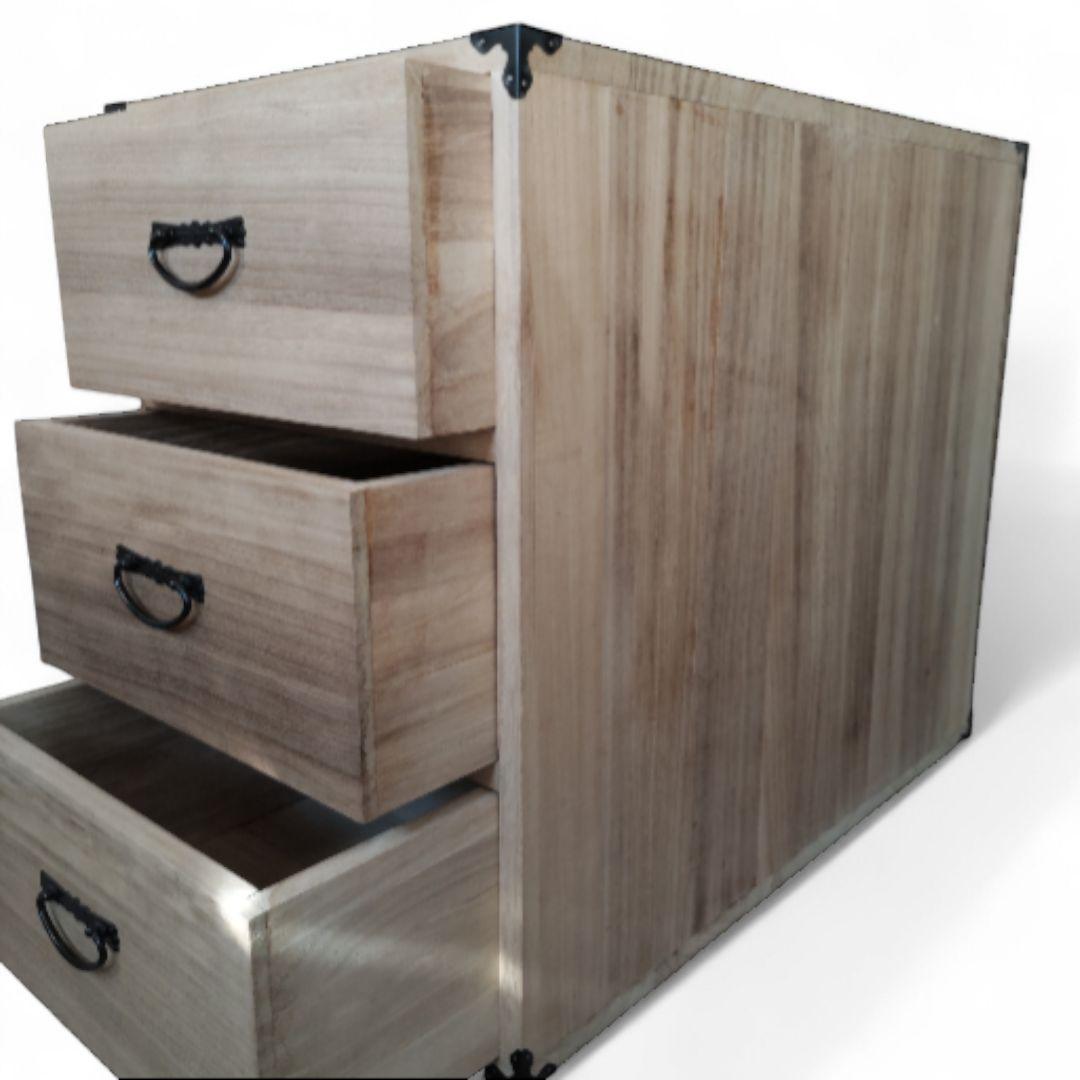 桐　押入れ収納たんす　引き出し３段　タテ型