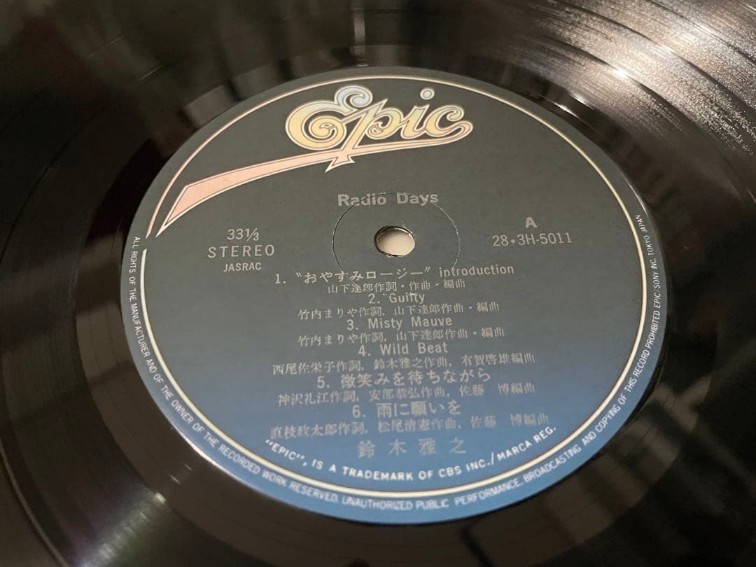 鈴木雅之 RADIO DAYS LP