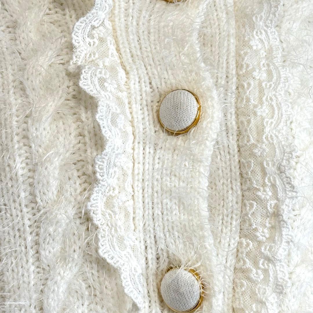 リズリサ LIZLISA リボンニットファーポンチョフェアリーグランジバレエコア