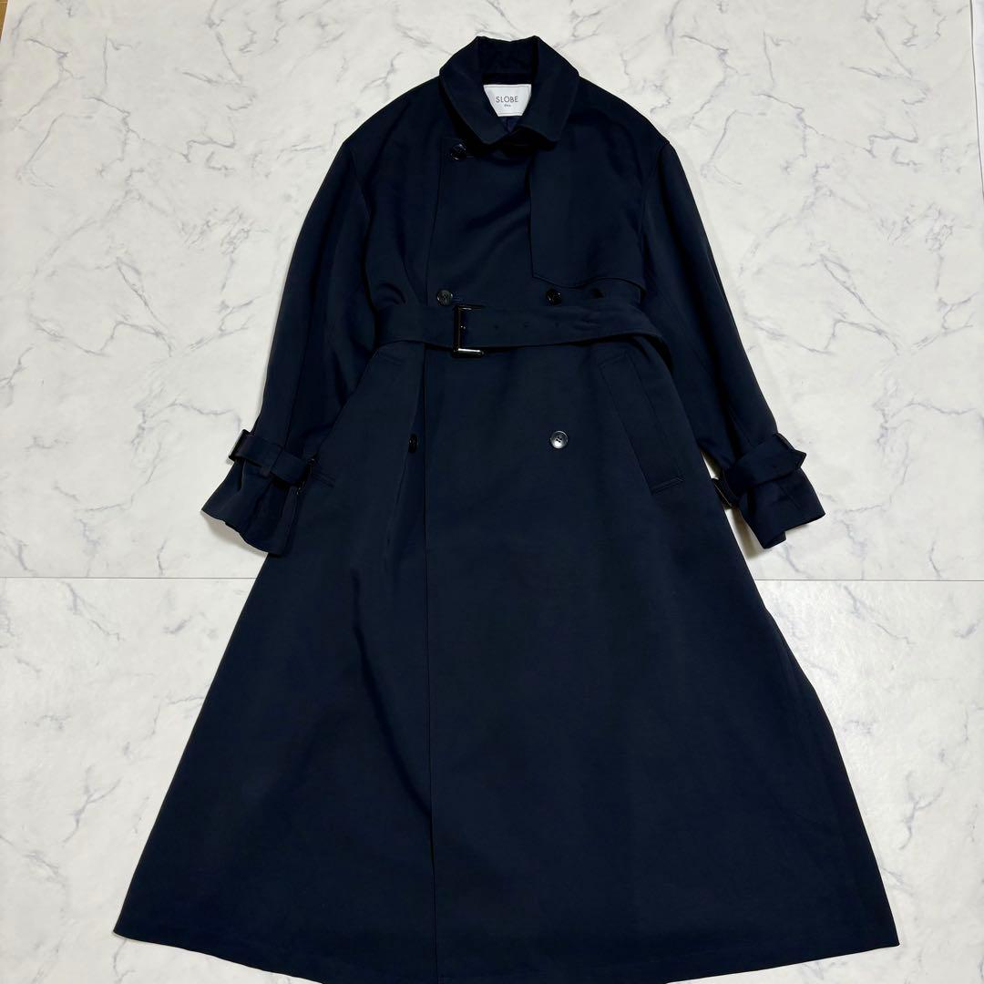 美品 2023年 SLOBE IENA トレンチコート ネイビー ロング 38M