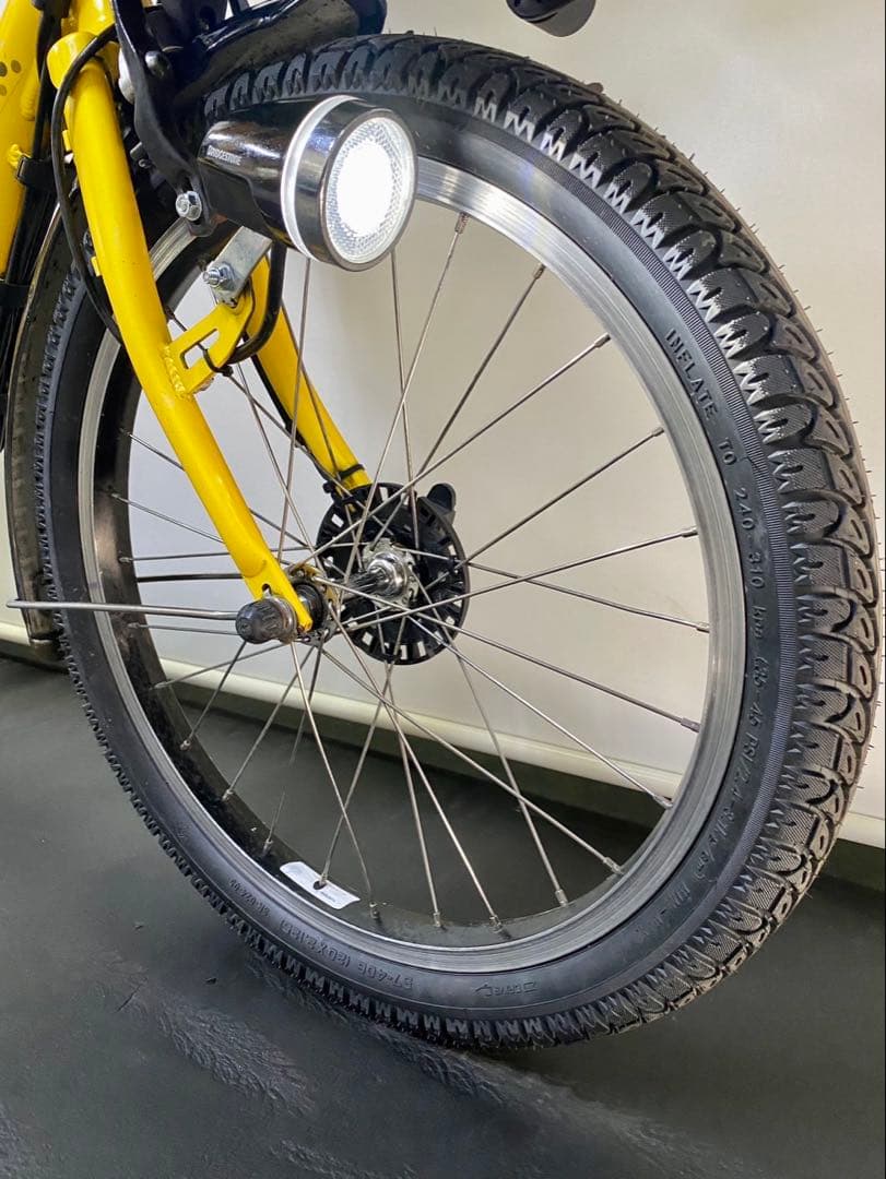 1年保証 ブリヂストン　20インチ　子供乗せ　黄色　3人乗り 電動アシスト自転車